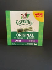 Greenies Original Large Size 24 CT Dental Chew Dog Treats  NEW  SEALED Exp 2026