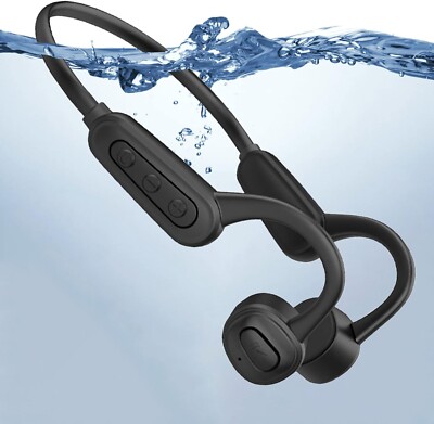 ESSONIO Knochenschall Kopfhörer IPX8 wasserdicht 12h Laufzeit, Bluetooth Schwarz