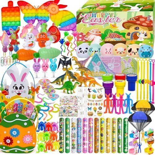 216 PCS Kids Easter Party Favors Assorted Toys Bulk, Easter Basket Stuffers Egg