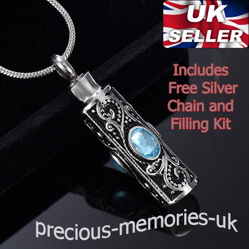 Ashes Cylinder Pendant - 925 Silver - Scattering Ashes