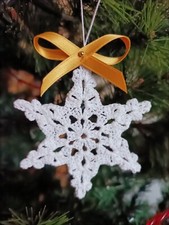 Stella,fiocco di neve,addobbo,natale,uncinetto 