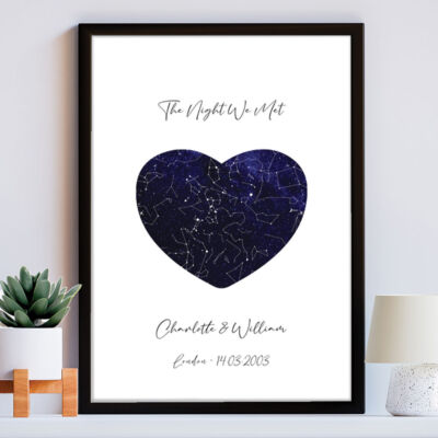 Personalised Star Map Gift Print Generated By Your Location And Date