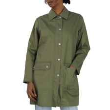 A.p.c. Ladies Khaki Brigitte Mac Straight-cut Jacket, Brand Size 34 (us Size 2)