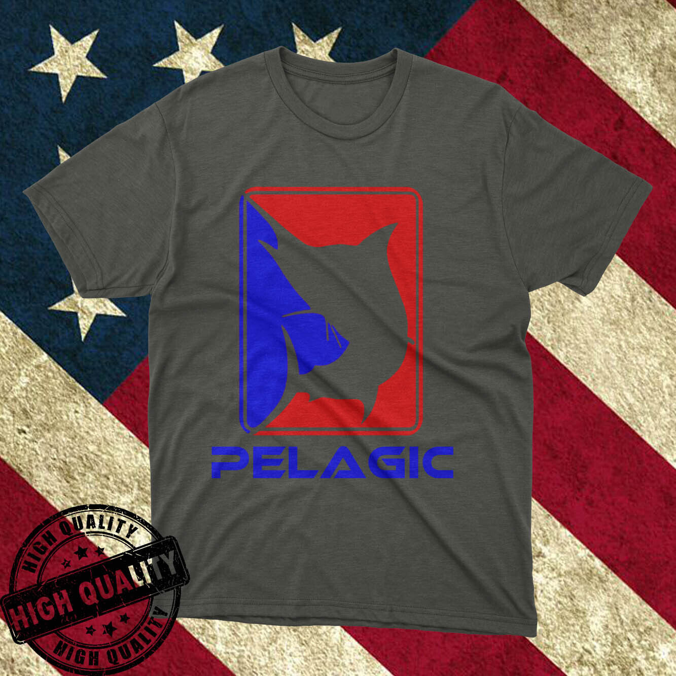 HOT !! New Pelagic Gear Fishing LOGO T-Shirt Size S-5XL High Quality USA