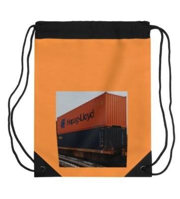 Orange Unisex Hapag Lloyd Container Drawstring Bag