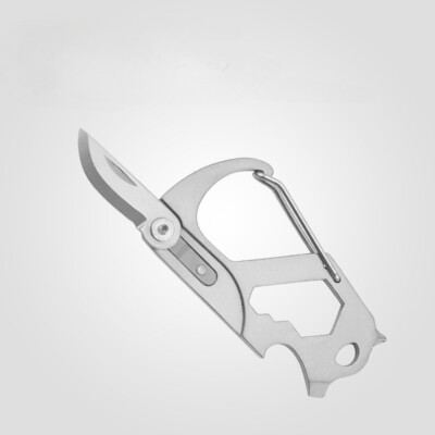 Clip Carabiner Folding Knife Combo Multitool Multi Function Tool Utility Blade
