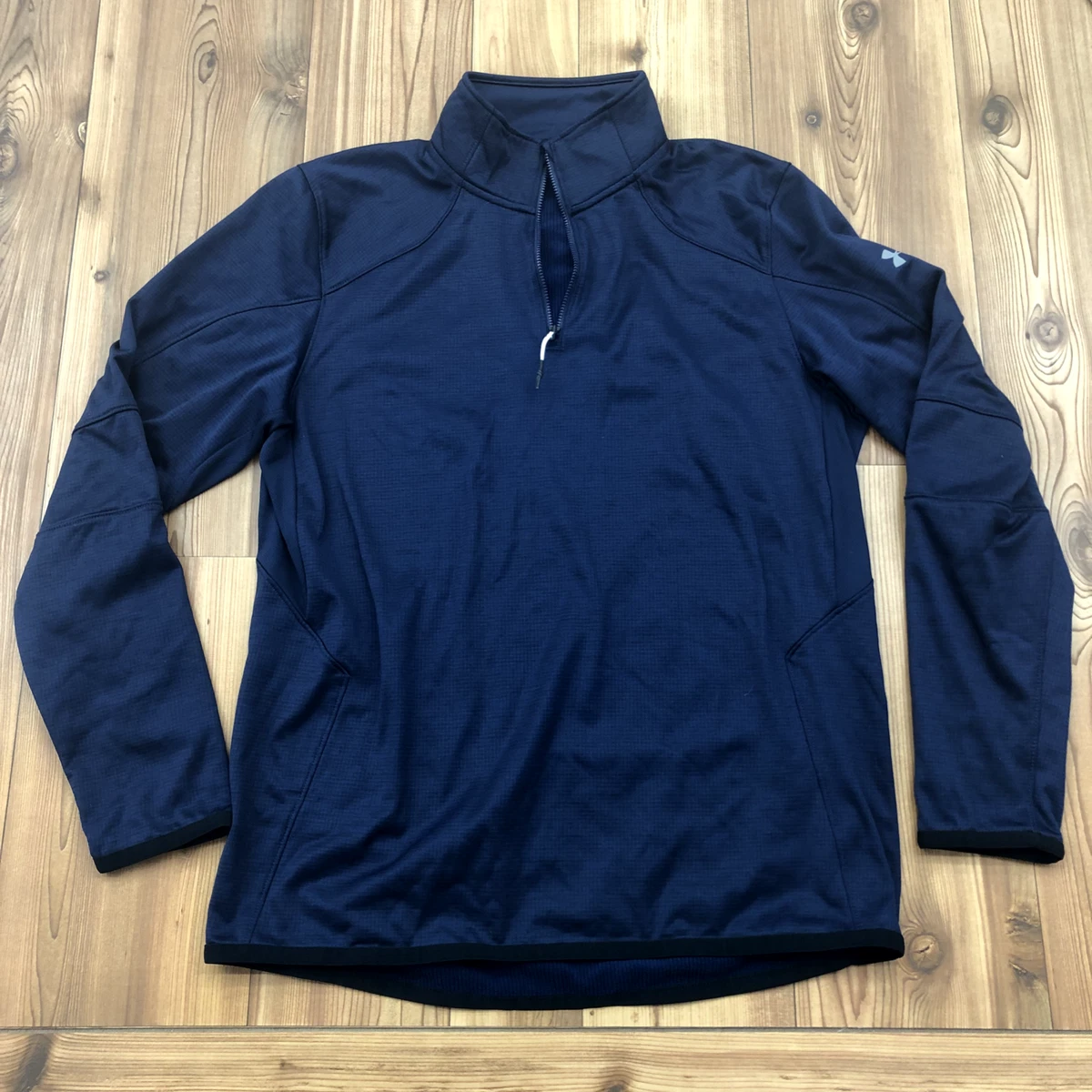 Under Armour Coldgear Blue Long Sleeve 1 4 Zip Pullover Sweatshirt Adult Size L