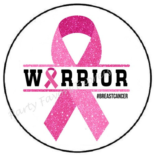 WARRIOR BREAST CANCER AWARENESS ENVELOPE SEALS LABELS STICKERS PARTY FAVORS