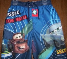 Disney CARS Swim Trunks Boy's 6/7 NEW Mater Swimtrunks Shorts Finn McMissile NWT