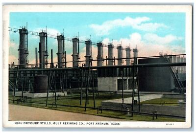 #ad #ad c1930#x27;s High Pressure Stills Gulf Refining Co Port Arthur TX Vintage Postcard $17.97