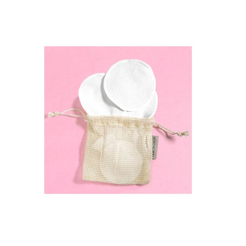 TEAOLOGY SKINCARE 7 DISCHETTI DI COTONE RIUTILIZZABILI 8cm CON FIBRA DI BAMBOO