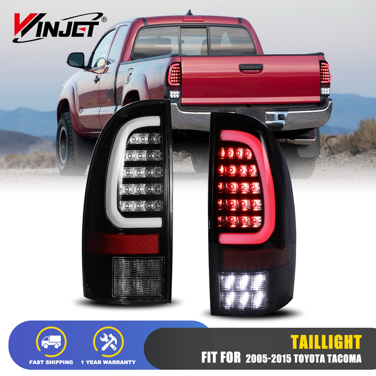 Rear Tail Light Left Driver Side LED Tail Brake Light Assembly For 2005-2015 Toyota Tacoma - DOT Certified, Direct Fit Oem Tacoma Headlights - Foto 10