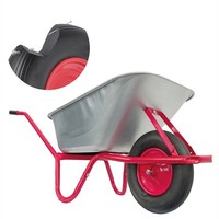 Matrix Schubkarre 100L 250Kg Pu-Rad Bauschubkarre Rot Scheibtruhe