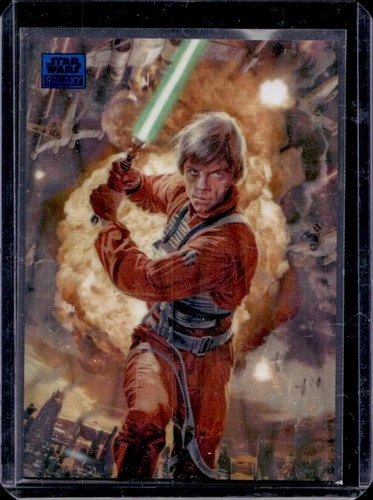 2025 Topps Chrome Star Wars Galaxy Luke Skywalker Blue Ray Wave Refractor #/175