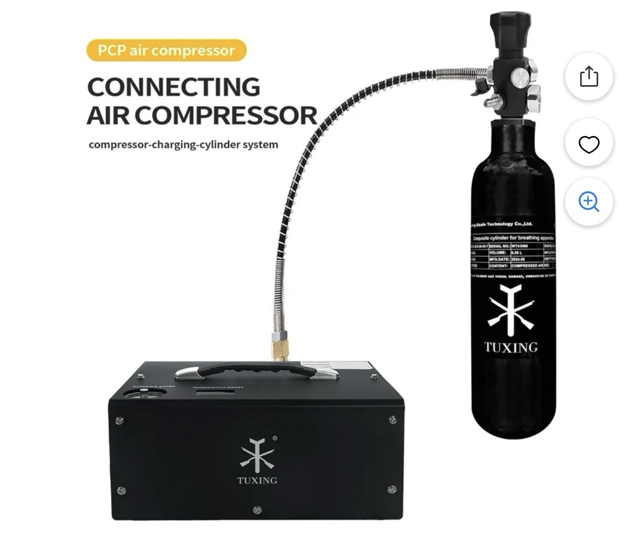 Fabricant ODM Réservoir HPA En Fibre De Carbone TUXING