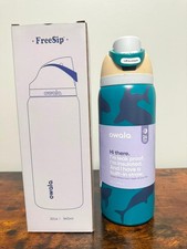 Owala 32oz Insulated Stainless Steel Water Bottle Leak Proof Straw Teal Camo New