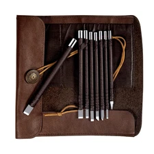 8 Pcs Tungsten Steel Chisel, Metal Engraving Tools, Chisel Set with Leather S...