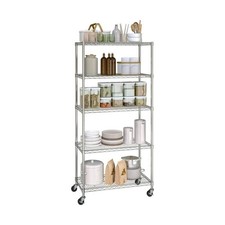 UltraDurable 5-Tier Commercial NSF certified Steel Wire Shelving System in Steel