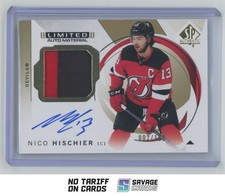 2024-25 SP Authentic Limited Auto Material Patch Nico Hischier /100 #66 New