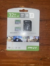 PNY Elite 32GB microSDHC Card 2-Pack UHS-I U1 Class 10 100MB/s w/SD