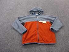 Patagonia Jacket Boys M 10 Orange Gray Fleece Snap T Sweater Outdoors Hiking