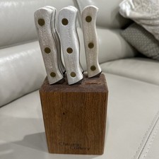 Chicago Cutlery Steak Knife Set 103S Set of 5 with Knife Block EUC