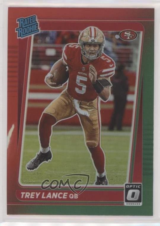 2021 Panini Donruss Rated Optic Holo Red Green Preview Trey Lance Rookie RC 0d0u