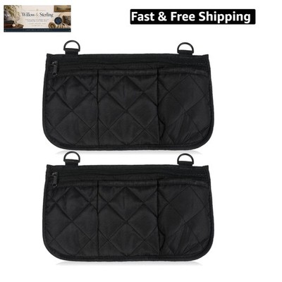 2 Pack Wheelchair Side Bag, Walker Bag with Cup Holder Waterproof Wheelchair ...