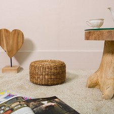 Pouf Sitzkissen 30 cm Fußhocker Bodenkissen Wasserhyazinthe Hocker wohnfreuden