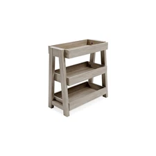 Blariden Farmhouse 3-Tiered Shelf Accent Table, Beige