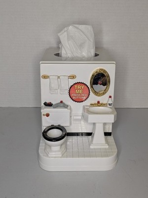 Vintage 1995 Fun-Damental Too Novelty Mini Bathroom Tissue Holder W/Sounds Read!