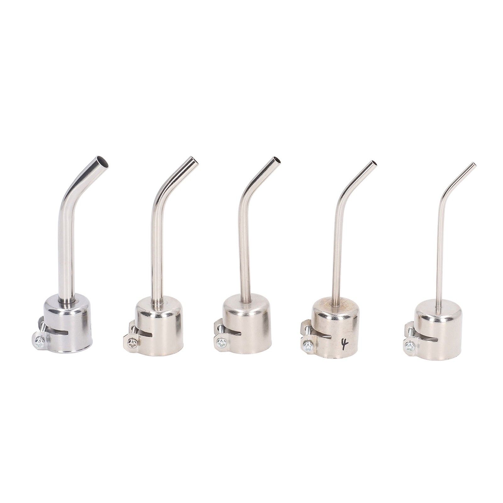 5Pcs Heat Gun Nozzle Aluminum Alloy Curved Hot Air Nozzle Tip Soldering Station