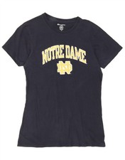 CHAMPION Womens Notre Dame Graphic T-Shirt Top UK 12 Medium Navy Blue AS04