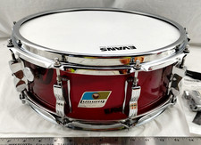 1970s Ludwig Red Vistalite 5" x 14" 10 Lug Snare Drum Blue/Olive Logo