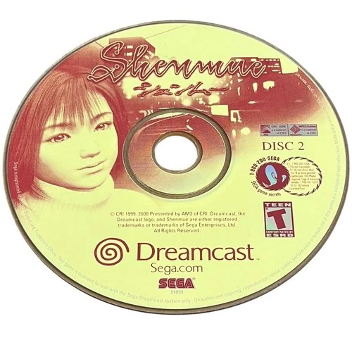 Shenmue Dreamcast 2000 Disc 2 Only Tested Video Game