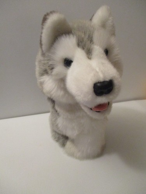 #ad #ad Daphne#x27;s Driver 12quot; Husky Head Cover Golf Plush Driver Cover Gray amp; White Ex Co $24.00