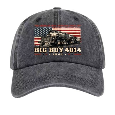 Big Boy 4014 American Legacy Train Hat Vintage Washed Unisex Casual Baseball Cap
