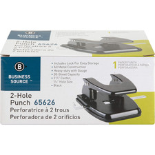 Heavy-Duty Hole Punch (65626), Black, Small (1-24)