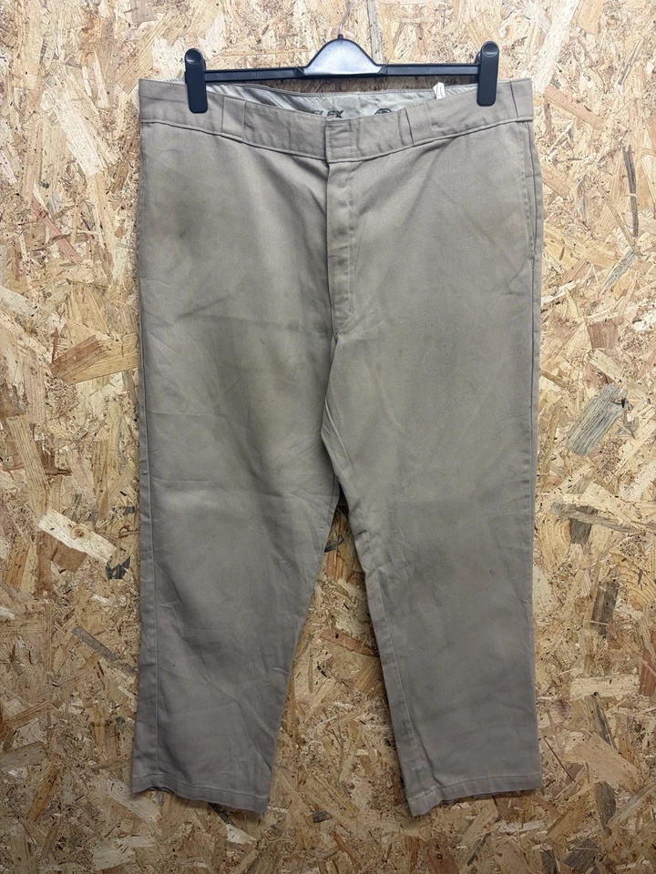 Dickies 874 Beige Cotton Blend Twill Chino Trousers Straight Leg W42 L32, photo 2 of 5