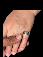 925 Sterling Silver Abalone Shell Wave Ring Size 7.5 Women s Band