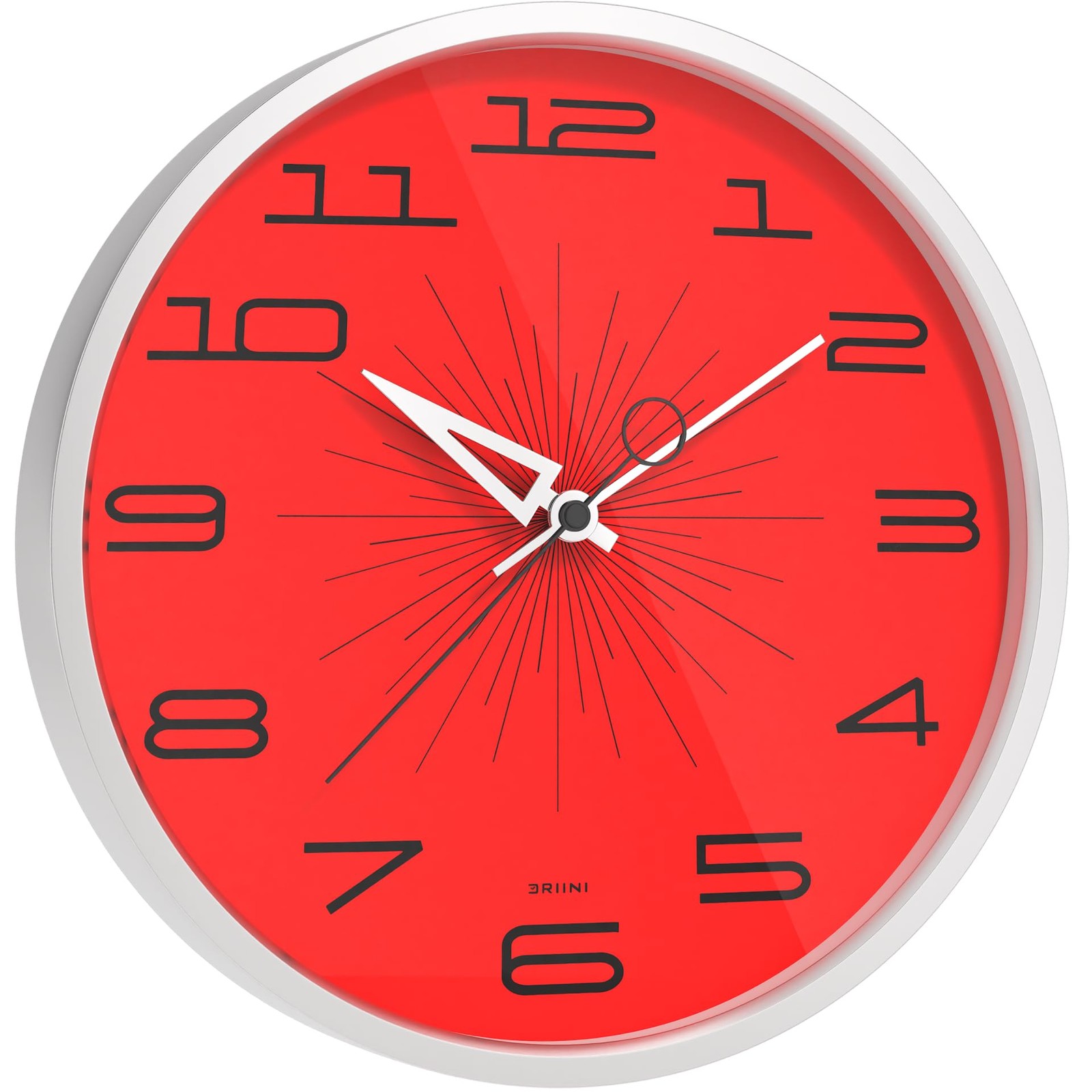 Mid Century Modern Wall Clock (12 Inch) – Silent Non-Ticking Retro Wall Clock...