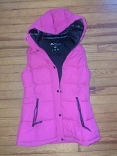 HFX Outdoor Puffer Vest Womens S/P Pink Hooded Sleeveless Padded Jacket