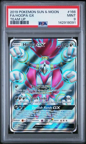 Hoopa GX (Full Art) 166/181 Sm-Team Up Holo PSA 9