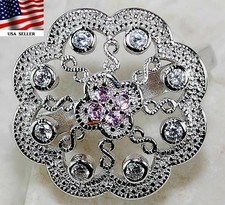 1CT Treated Pink Sapphire  Topaz 925 Solid Sterling Silver Ring Sz 8 LB1-4