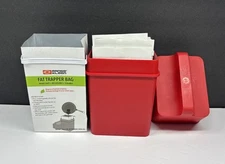 Range Kleen Fat Trapper Grease Container + 12 Bags Red Kitchen Cooking Frying