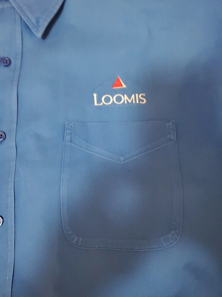 Camisa Loomis Blindada Vintage 5XL Azul Abotonada LS Algodón/Poliéster Autoridad Portuaria Foto 4 de 4