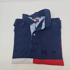Men's Vintage 90's Tommy Hilfiger Big Logo Flag Polo Shirt sz Large