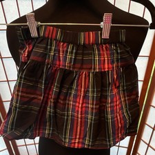 Crewcuts Girls Plaid Pleated Pull-On Skirt, Elastic Waist, Short, Size M