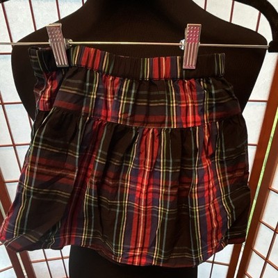 Crewcuts Girls Plaid Pleated Pull-On Skirt, Elastic Waist, Short, Size M
