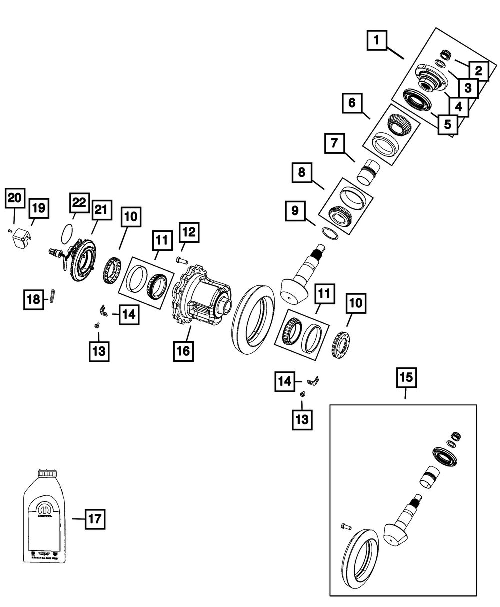 Genuine Mopar Drive Pinion Bearing Kit 68454725AA